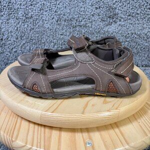 Vionic Boyes Mens Sandals Size 8 Brown Leather Outdoor Trail Hiking Shoe Vibram